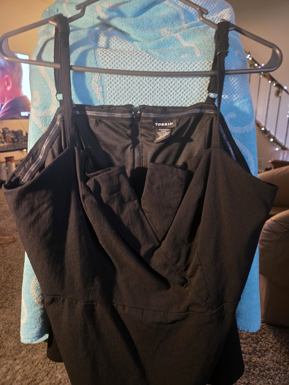Torrid Surplice Peplum Black Sleeveless Top